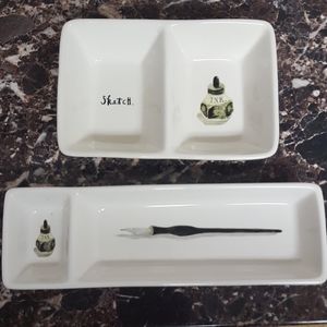 New Rae Dunn Sketch pen and ink ceramic set